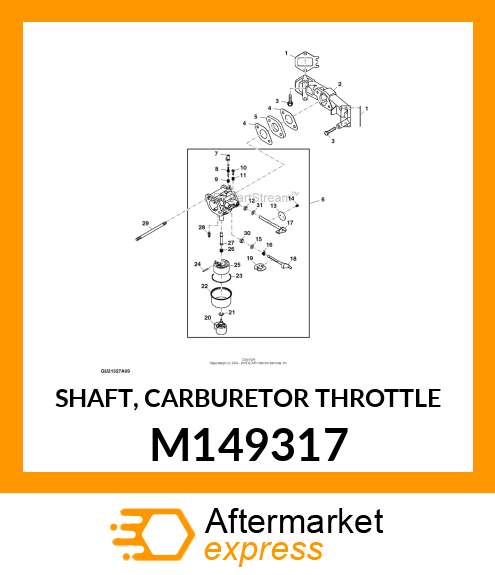 SHAFT, CARBURETOR THROTTLE M149317