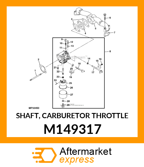 SHAFT, CARBURETOR THROTTLE M149317