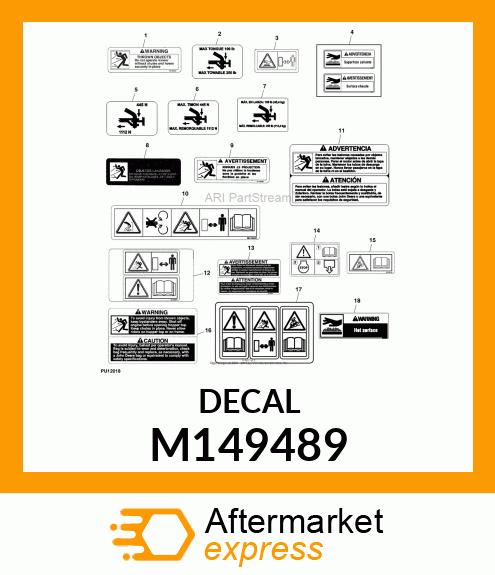 SAFETY SIGN, LABEL, WARNINGTHROWN M149489