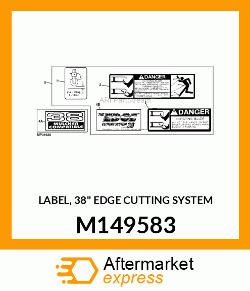 LABEL, 38" EDGE CUTTING SYSTEM M149583