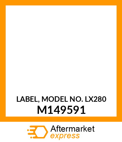 LABEL, MODEL NO. LX280 M149591