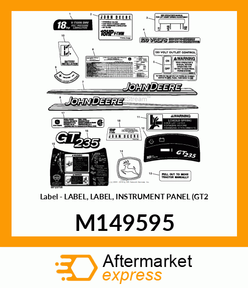 Label - LABEL, LABEL, INSTRUMENT PANEL (GT2 M149595