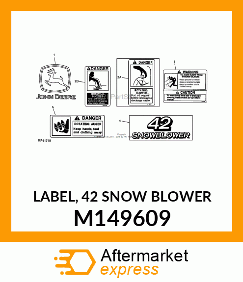 LABEL, 42 SNOW BLOWER M149609