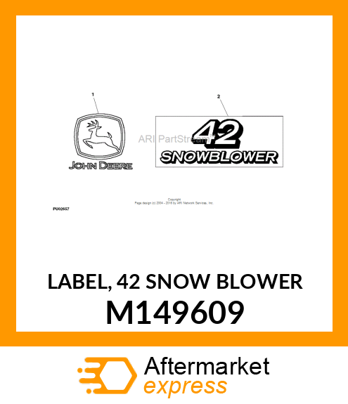 LABEL, 42 SNOW BLOWER M149609