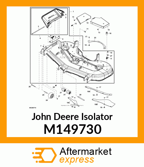 ISOLATOR, BAFFLE, BLOWOUT RIGHT 62C M149730