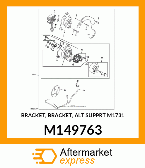 BRACKET, BRACKET, ALT SUPPRT M1731 M149763