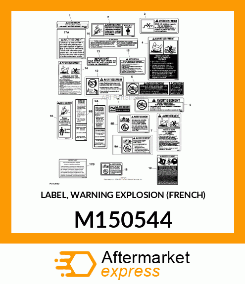 LABEL, WARNING EXPLOSION (FRENCH) M150544