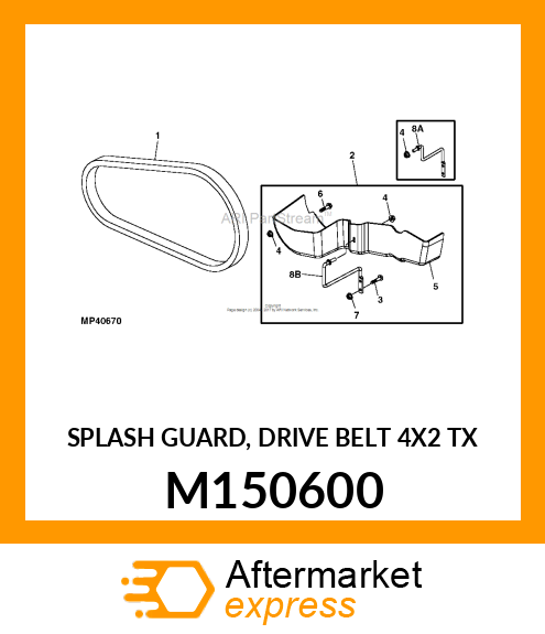 SPLASH GUARD, DRIVE BELT 4X2 TX M150600