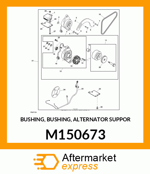 BUSHING, BUSHING, ALTERNATOR SUPPOR M150673