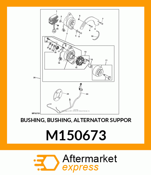 BUSHING, BUSHING, ALTERNATOR SUPPOR M150673