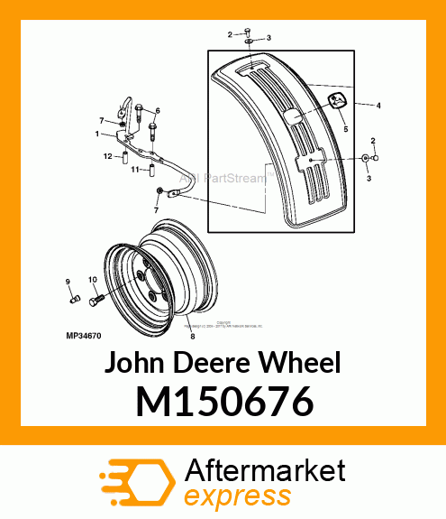 WHEEL, 10X6 SPL ED M150676