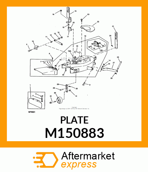 PLATE, PLATE, MULCHER M72487 PAINT M150883