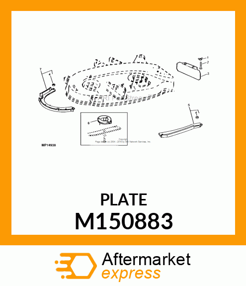 PLATE, PLATE, MULCHER M72487 PAINT M150883