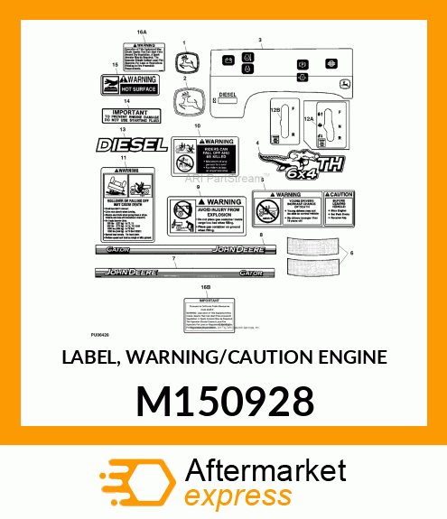 LABEL, WARNING/CAUTION ENGINE M150928