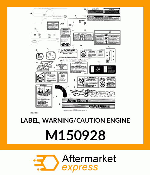 LABEL, WARNING/CAUTION ENGINE M150928