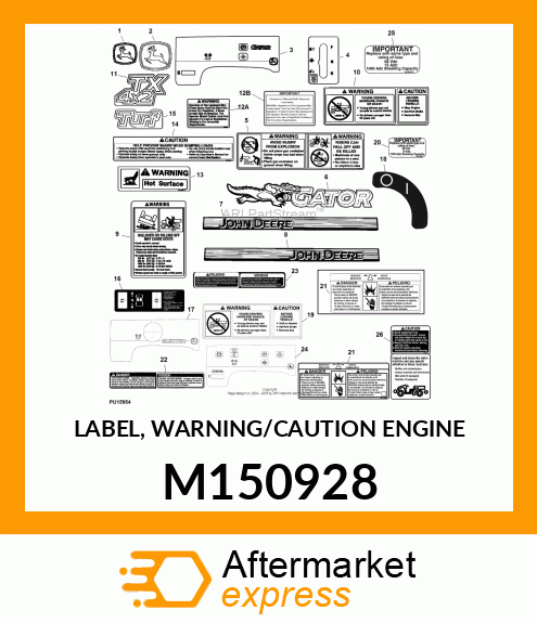 LABEL, WARNING/CAUTION ENGINE M150928