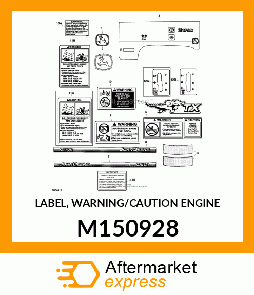 LABEL, WARNING/CAUTION ENGINE M150928