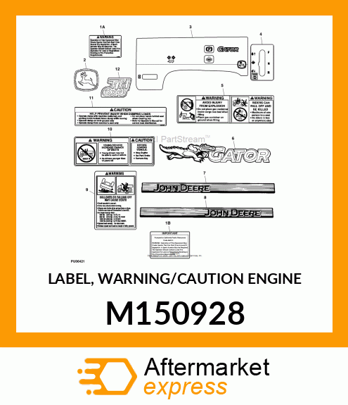 LABEL, WARNING/CAUTION ENGINE M150928