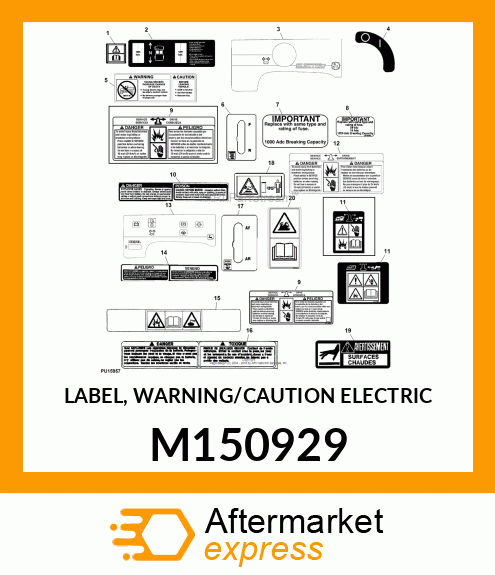 LABEL, WARNING/CAUTION ELECTRIC M150929