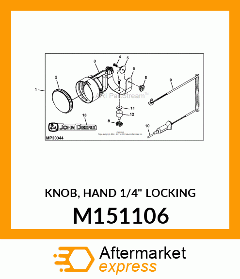 KNOB, HAND 1/4" LOCKING M151106