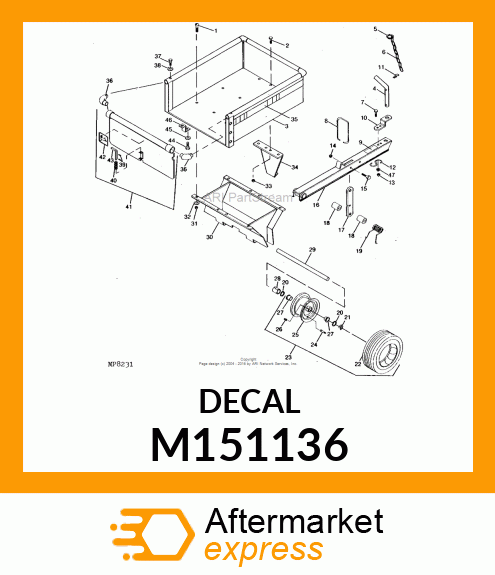 LABEL, CAUTION (UTILITY CARTS) M151136