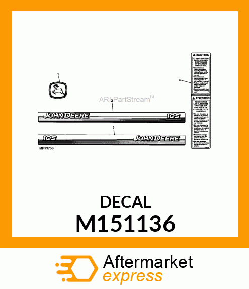 LABEL, CAUTION (UTILITY CARTS) M151136