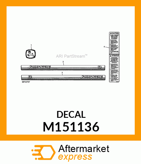 LABEL, CAUTION (UTILITY CARTS) M151136