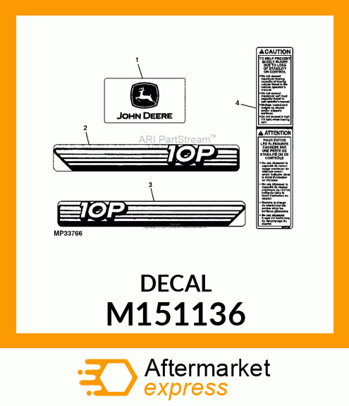 LABEL, CAUTION (UTILITY CARTS) M151136