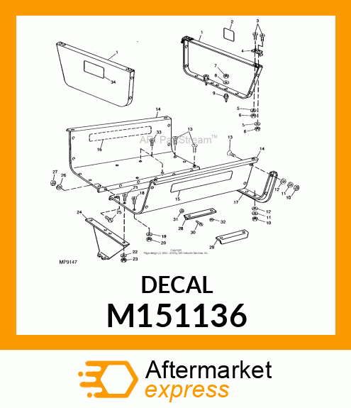 LABEL, CAUTION (UTILITY CARTS) M151136