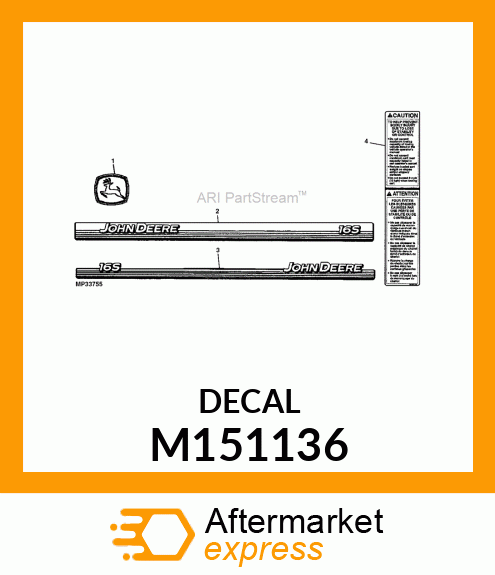 LABEL, CAUTION (UTILITY CARTS) M151136