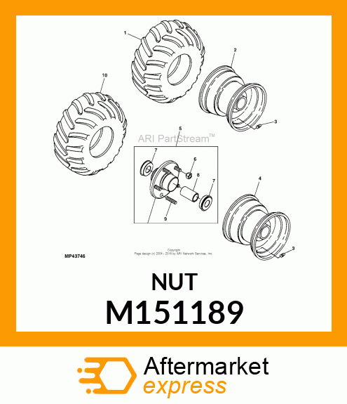 NUT, WHEEL 7/16 UNF2B M151189