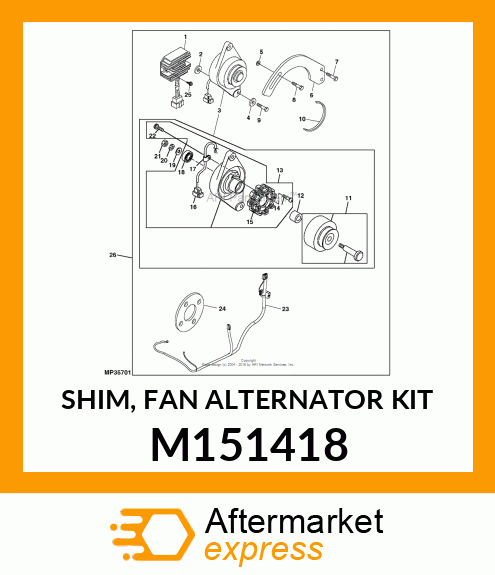 SHIM, FAN ALTERNATOR KIT M151418