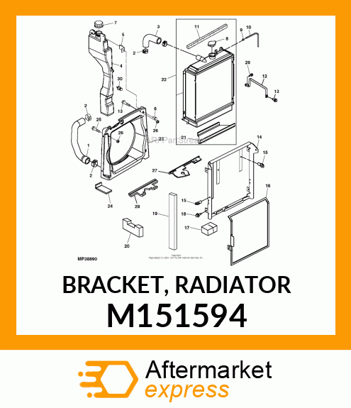 BRACKET, RADIATOR M151594