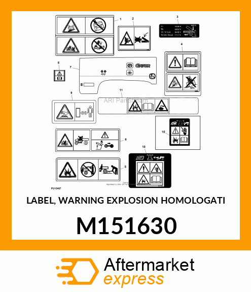 LABEL, WARNING EXPLOSION HOMOLOGATI M151630