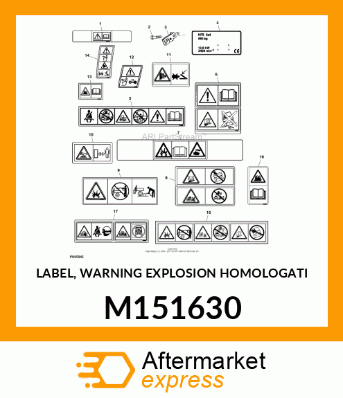 LABEL, WARNING EXPLOSION HOMOLOGATI M151630