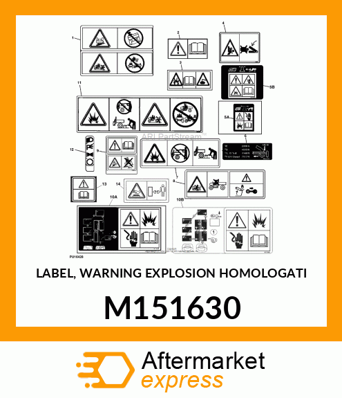 LABEL, WARNING EXPLOSION HOMOLOGATI M151630