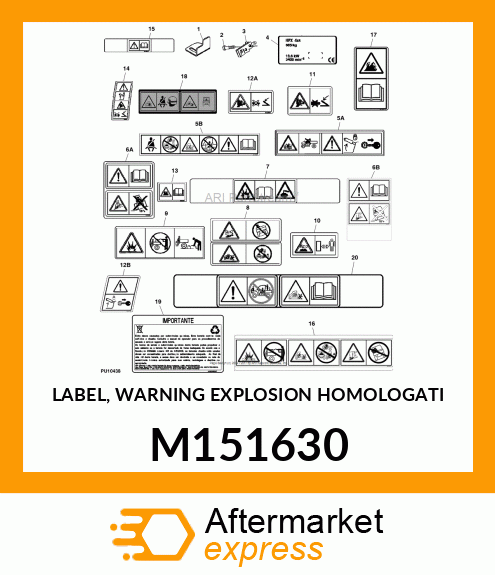 LABEL, WARNING EXPLOSION HOMOLOGATI M151630