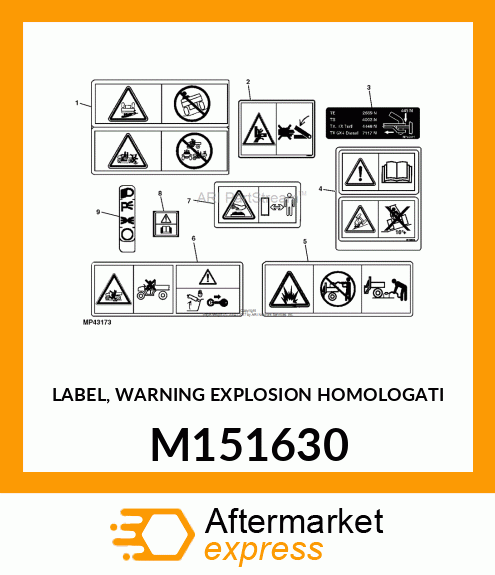 LABEL, WARNING EXPLOSION HOMOLOGATI M151630