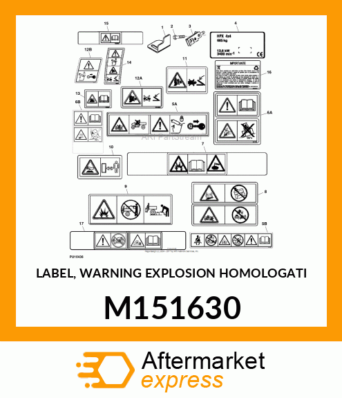 LABEL, WARNING EXPLOSION HOMOLOGATI M151630