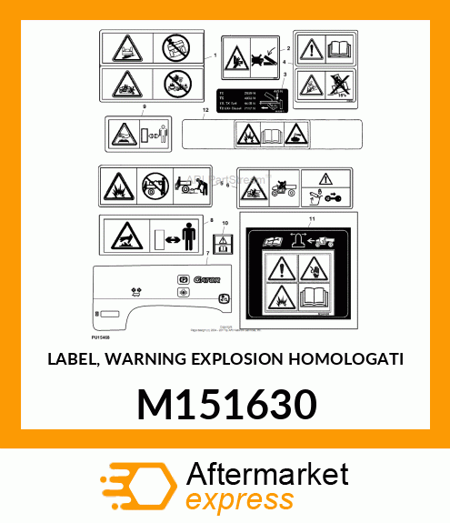 LABEL, WARNING EXPLOSION HOMOLOGATI M151630