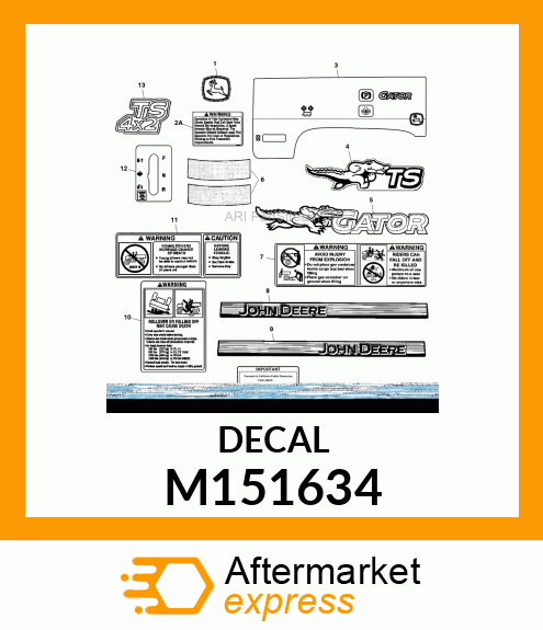 LABEL, MODEL GATOR TS M151634