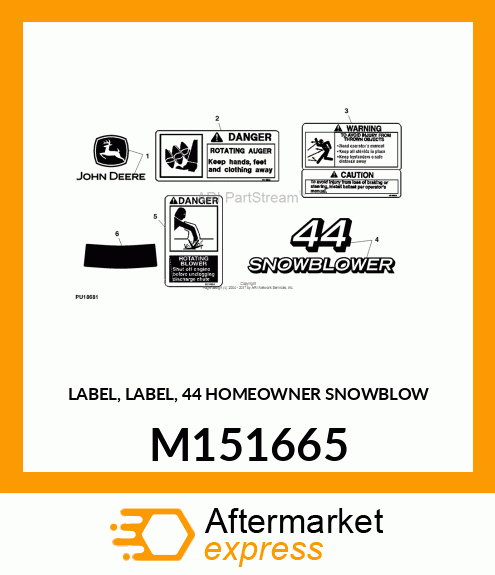 LABEL, LABEL, 44 HOMEOWNER SNOWBLOW M151665