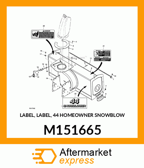 LABEL, LABEL, 44 HOMEOWNER SNOWBLOW M151665