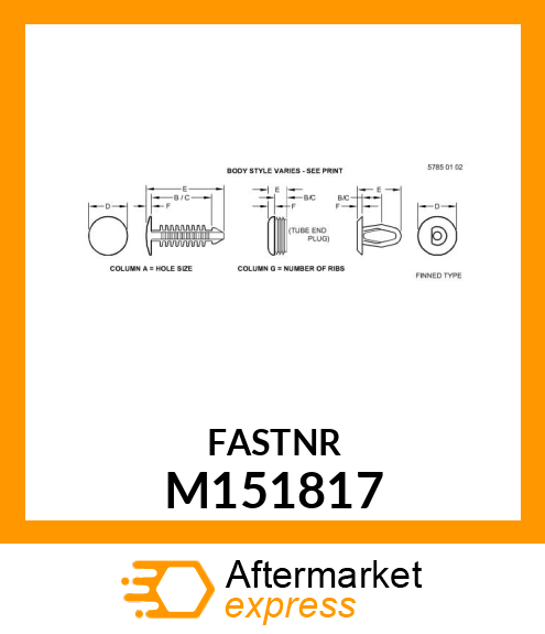 RETAINER, PUSH M151817