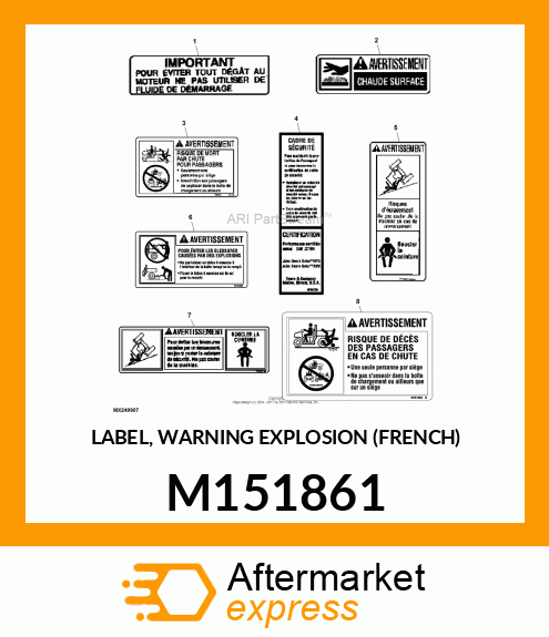 LABEL, WARNING EXPLOSION (FRENCH) M151861