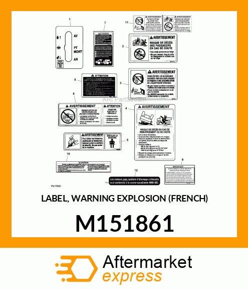 LABEL, WARNING EXPLOSION (FRENCH) M151861