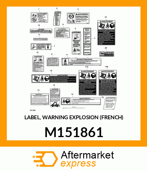 LABEL, WARNING EXPLOSION (FRENCH) M151861