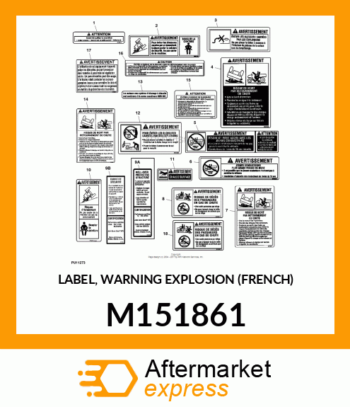 LABEL, WARNING EXPLOSION (FRENCH) M151861