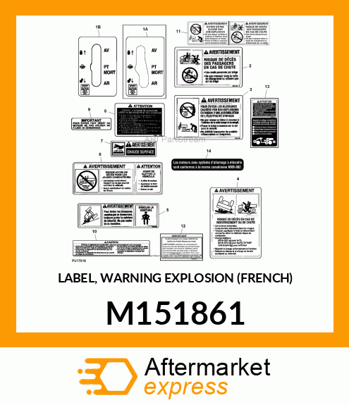 LABEL, WARNING EXPLOSION (FRENCH) M151861