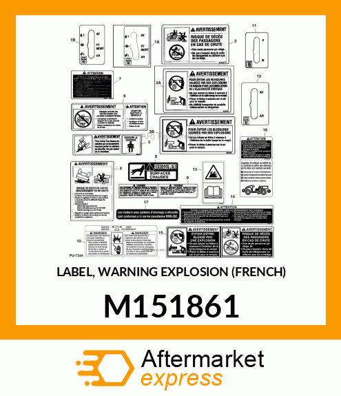 LABEL, WARNING EXPLOSION (FRENCH) M151861